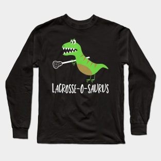 Lacrosse T-Shirt Lax Player Dinosaur Dino Lover Sport Long Sleeve T-Shirt